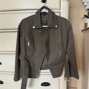 Express forest green Jacket with Gold Details